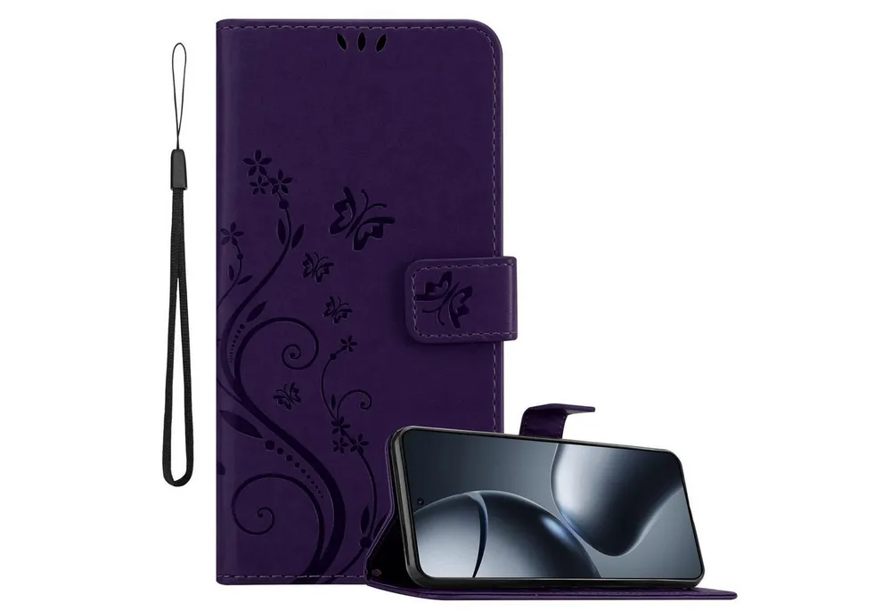 Cadorabo Handyhülle für Xiaomi 14T Pro Hülle Xiaomi 14T Pro, Hülle Schutzhülle Blumen Flower mit Standfunktion Kartenfach Magnet