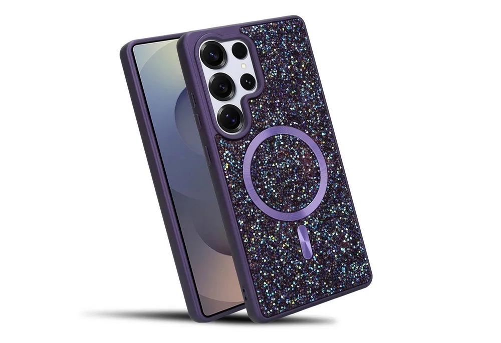 Cadorabo Handyhülle Samsung Galaxy S24 ULTRA, Hülle Schutzhülle Case Cover kompatibel mit Magsafe Diamant Glitzer