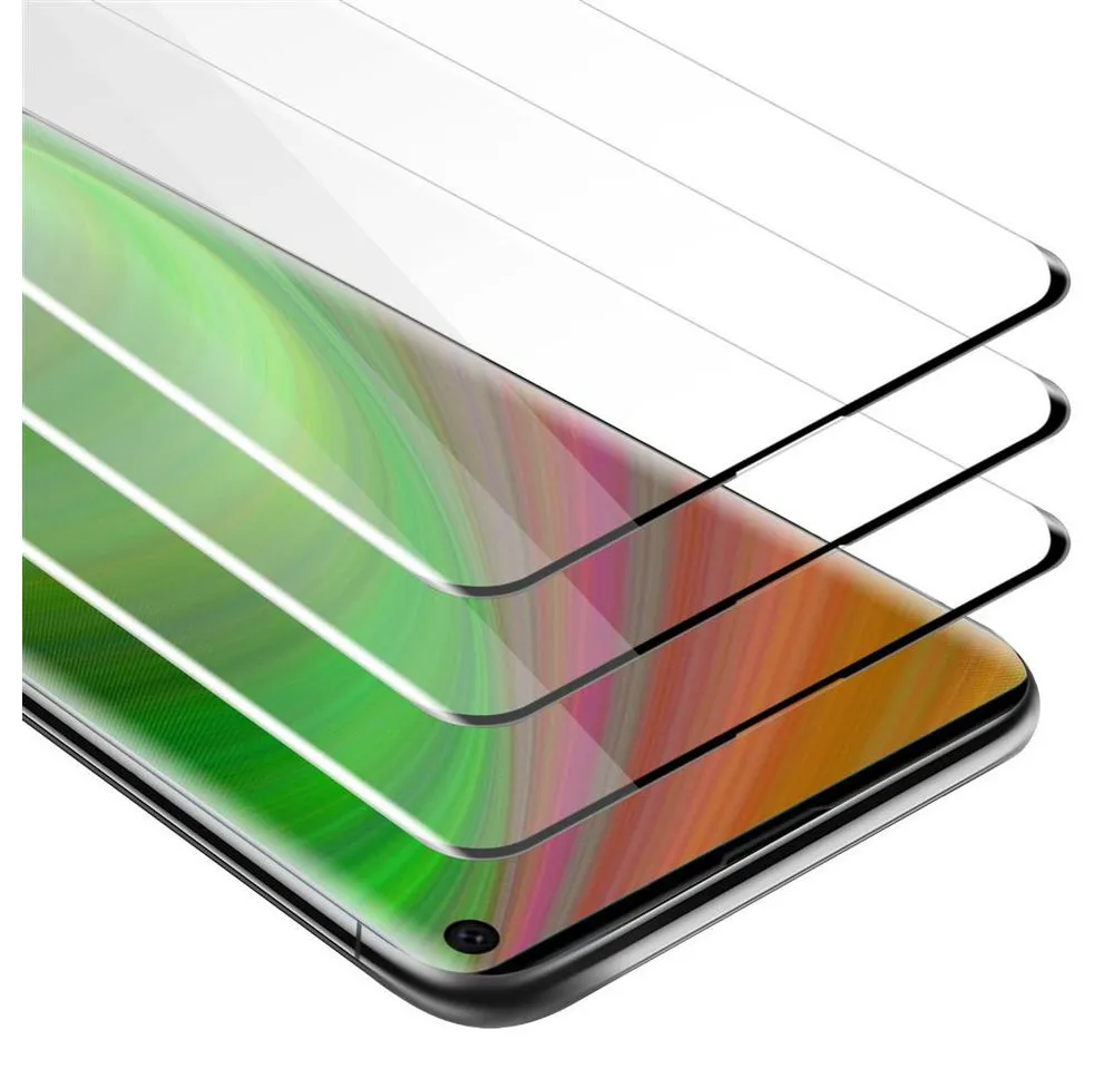 Cadorabo Schutzfolie für Samsung Galaxy S10 4G Schutzfolie, (3-St), 3x Vollbild Schutzglas Panzer Folie (Tempered) Display-Schutzglas