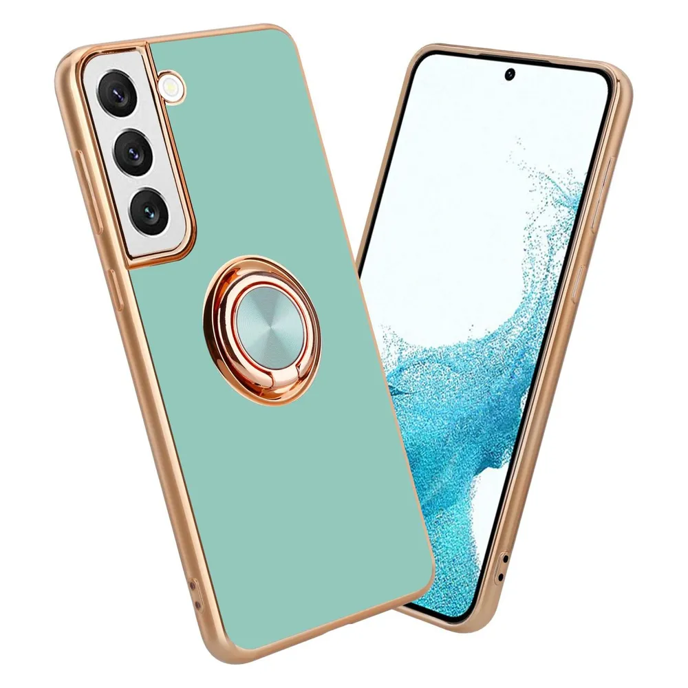 Cadorabo Hülle für Samsung Galaxy S22 im TPU mit Kameraschutz und Ring LM089 Style (Samsung Galaxy S22)
