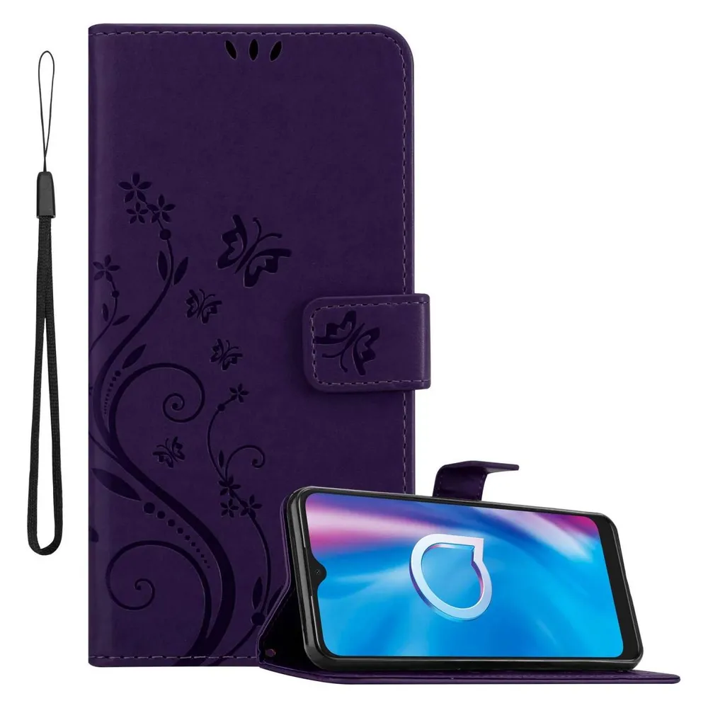 Cadorabo Hülle für Alcatel 1S 2020 mit Blumen Muster (Alcatel 1S (2020))