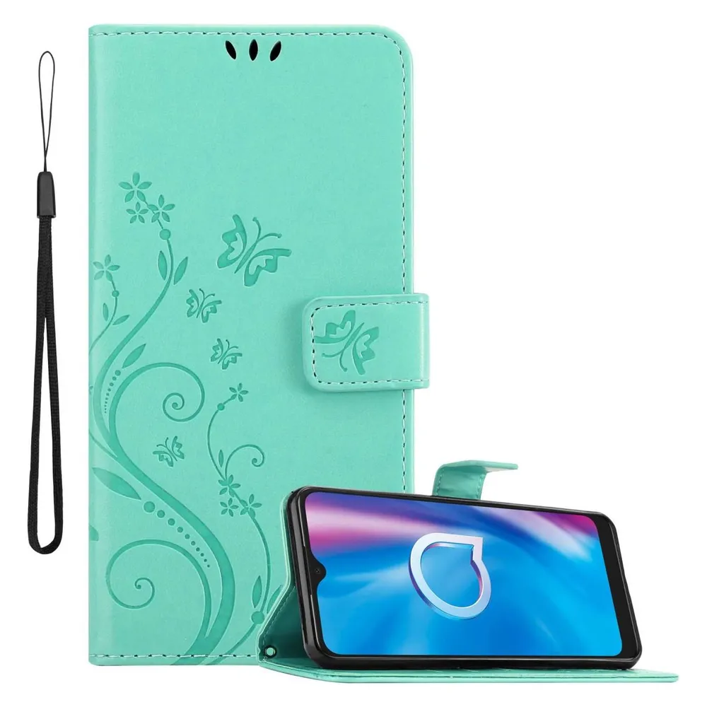 Cadorabo Hülle für Alcatel 1S 2020 mit Blumen Muster (Alcatel 1S (2020))