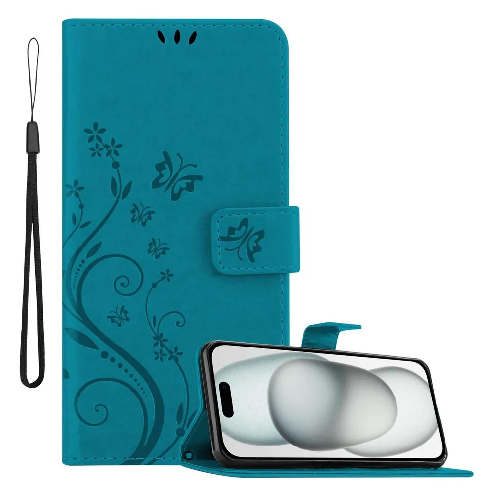 Cadorabo Hülle für Apple iPhone 15 mit Blumen Muster (Apple iPhone 15)