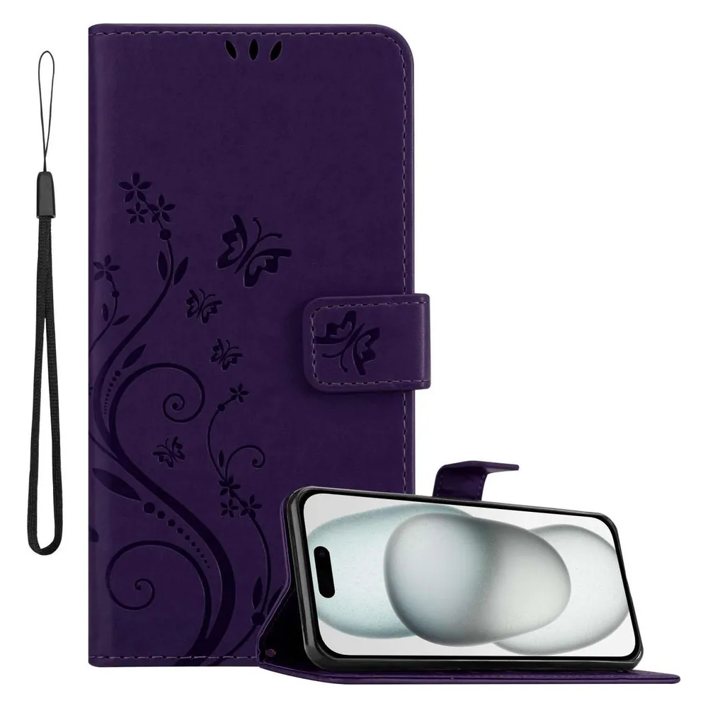 Cadorabo Hülle für Apple iPhone 15 mit Blumen Muster (Apple iPhone 15)