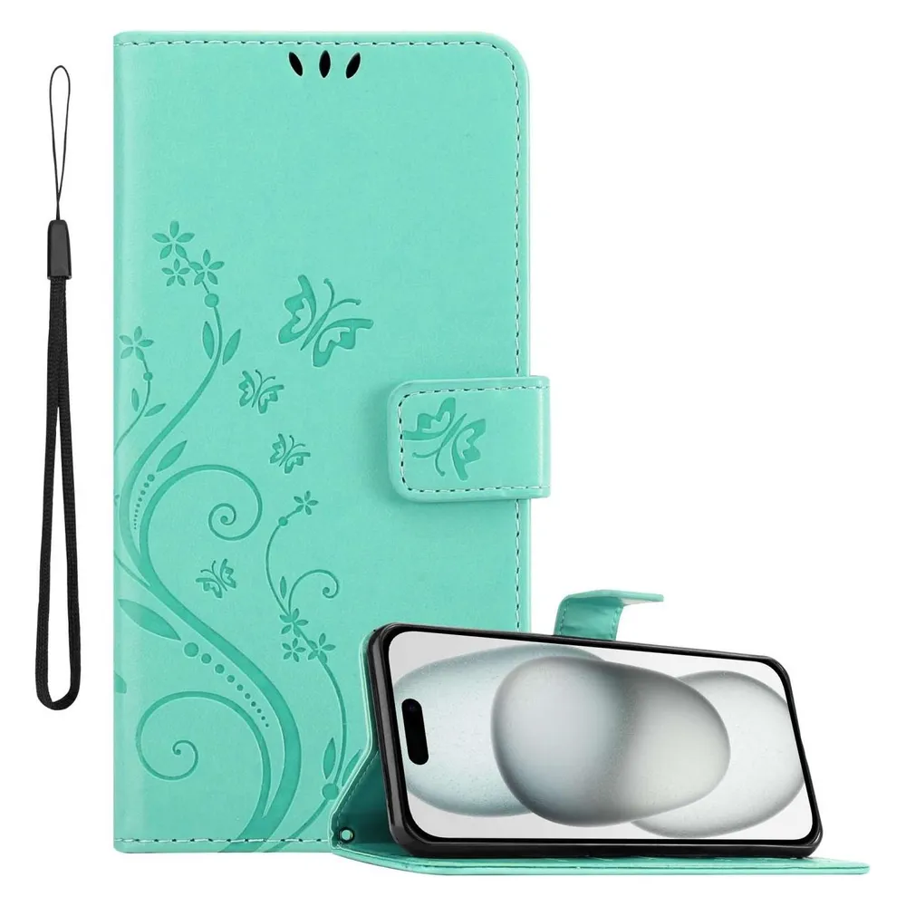 Cadorabo Hülle für Apple iPhone 15 mit Blumen Muster (Apple iPhone 15)