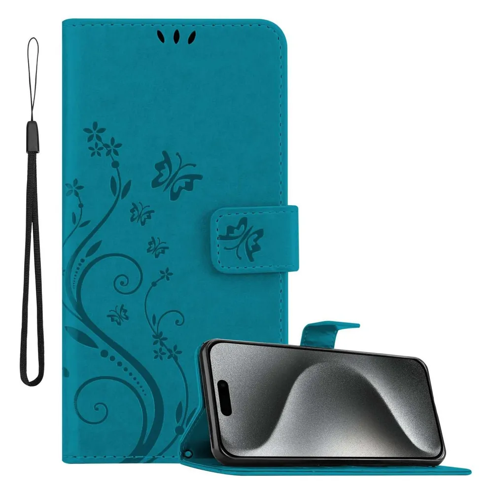Cadorabo Hülle für Apple iPhone 15 PRO mit Blumen Muster (Apple iPhone 15 Pro)