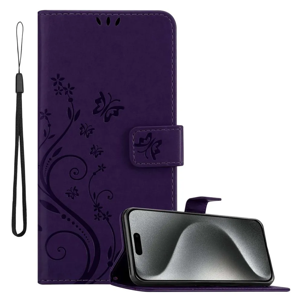 Cadorabo Hülle für Apple iPhone 15 PRO MAX mit Blumen Muster (Apple iPhone 15 Pro Max)