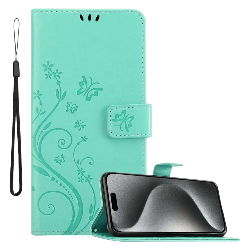 Cadorabo Hülle für Apple iPhone 15 PRO MAX mit Blumen Muster (Apple iPhone 15 Pro Max)