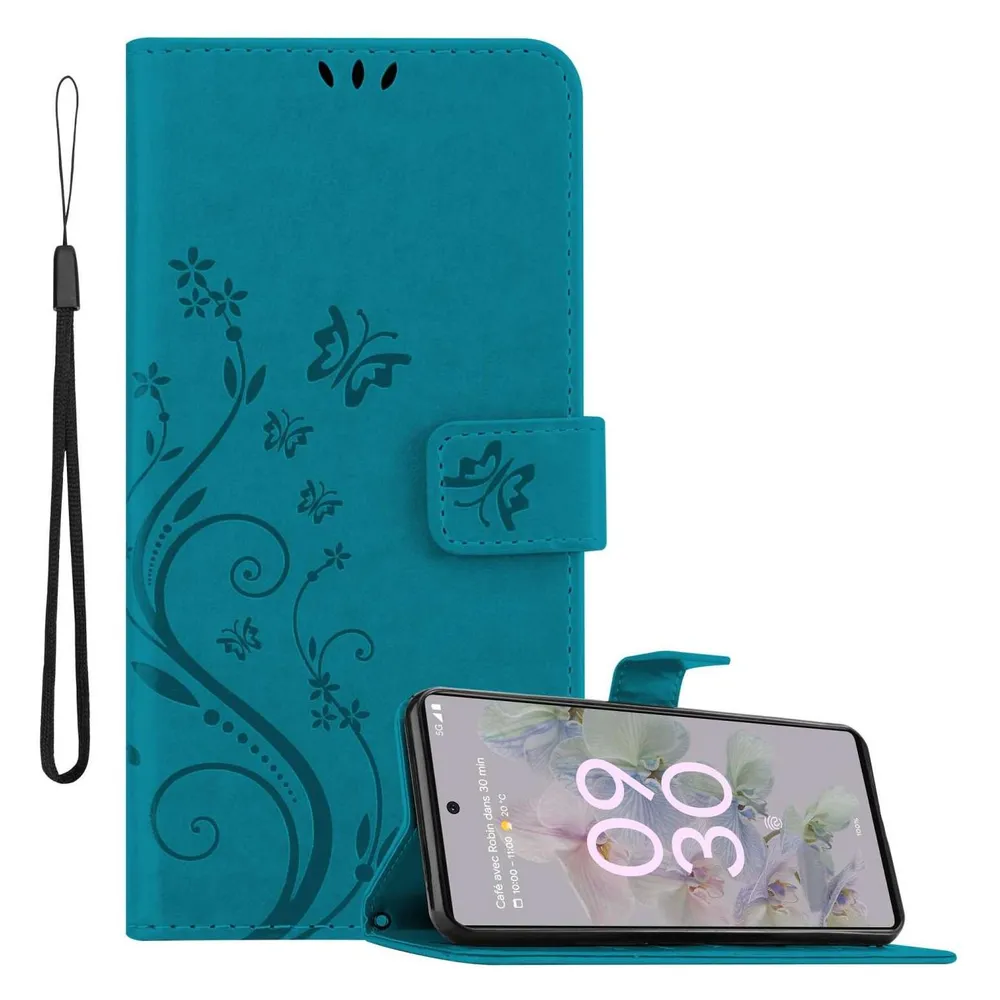 Cadorabo Hülle für Google PIXEL 6A mit Blumen Muster (Google Pixel 6a)