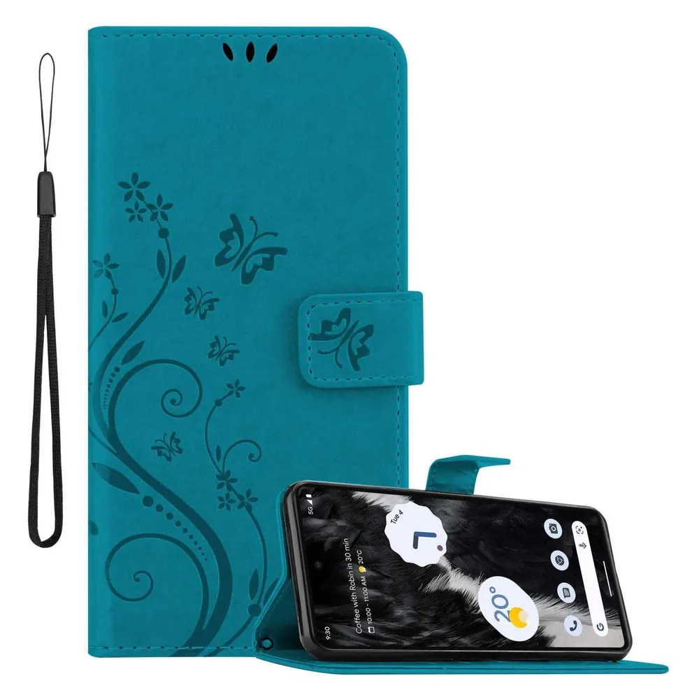 Cadorabo Hülle für Google PIXEL 7 mit Blumen Muster (Google Pixel 7)