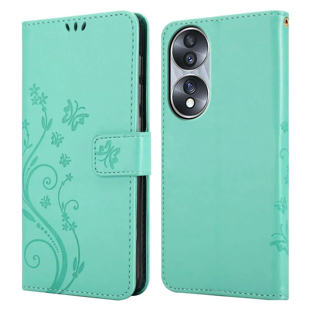 Cadorabo Hülle für Honor 70 mit Blumen Muster (Honor 70)