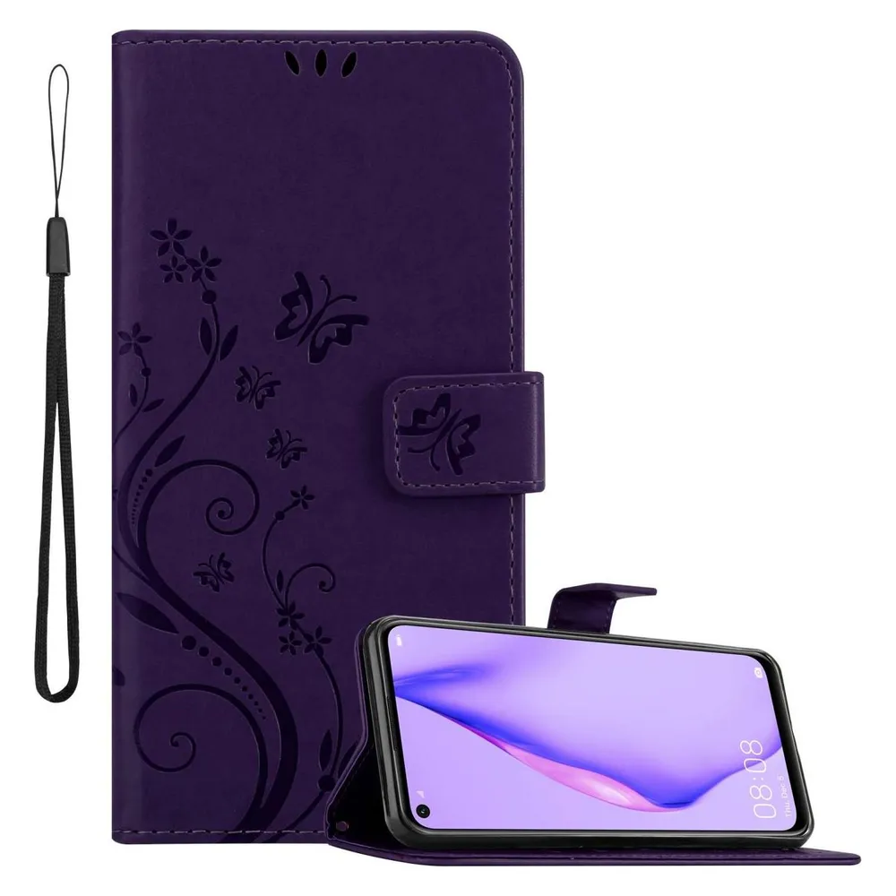 Cadorabo Hülle für Huawei P40 LITE 5G / NOVA 7 SE mit Blumen Muster (Huawei Nova 7 SE, Huawei P40 Lite 5G)