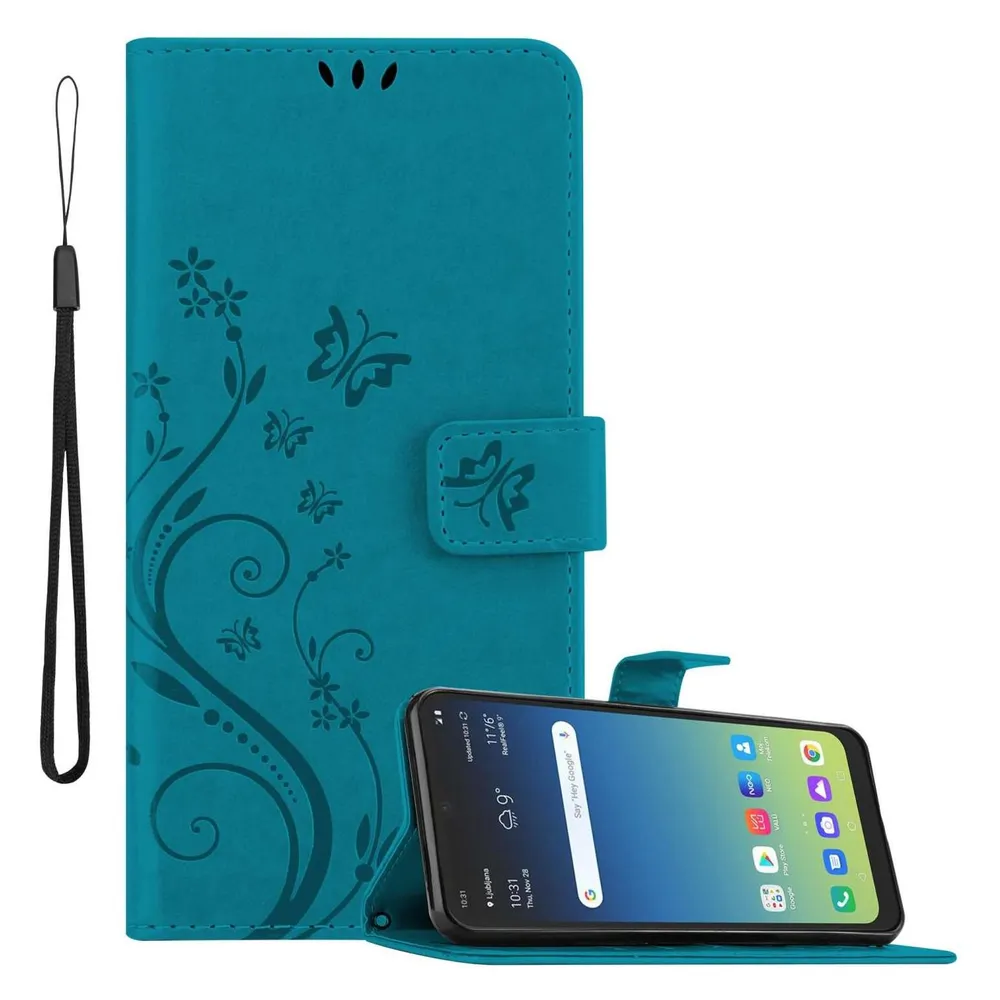 Cadorabo Hülle für LG K40S mit Blumen Muster (LG K40s, Xiaomi Redmi K40s)