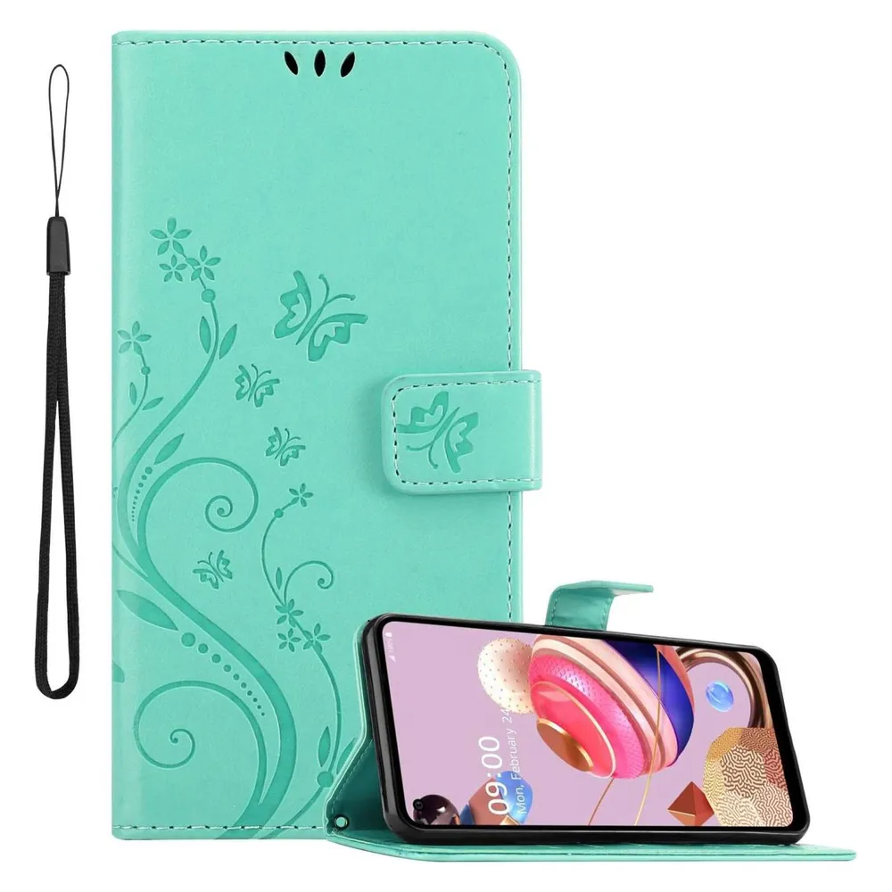 Cadorabo Hülle für LG K51S mit Blumen Muster