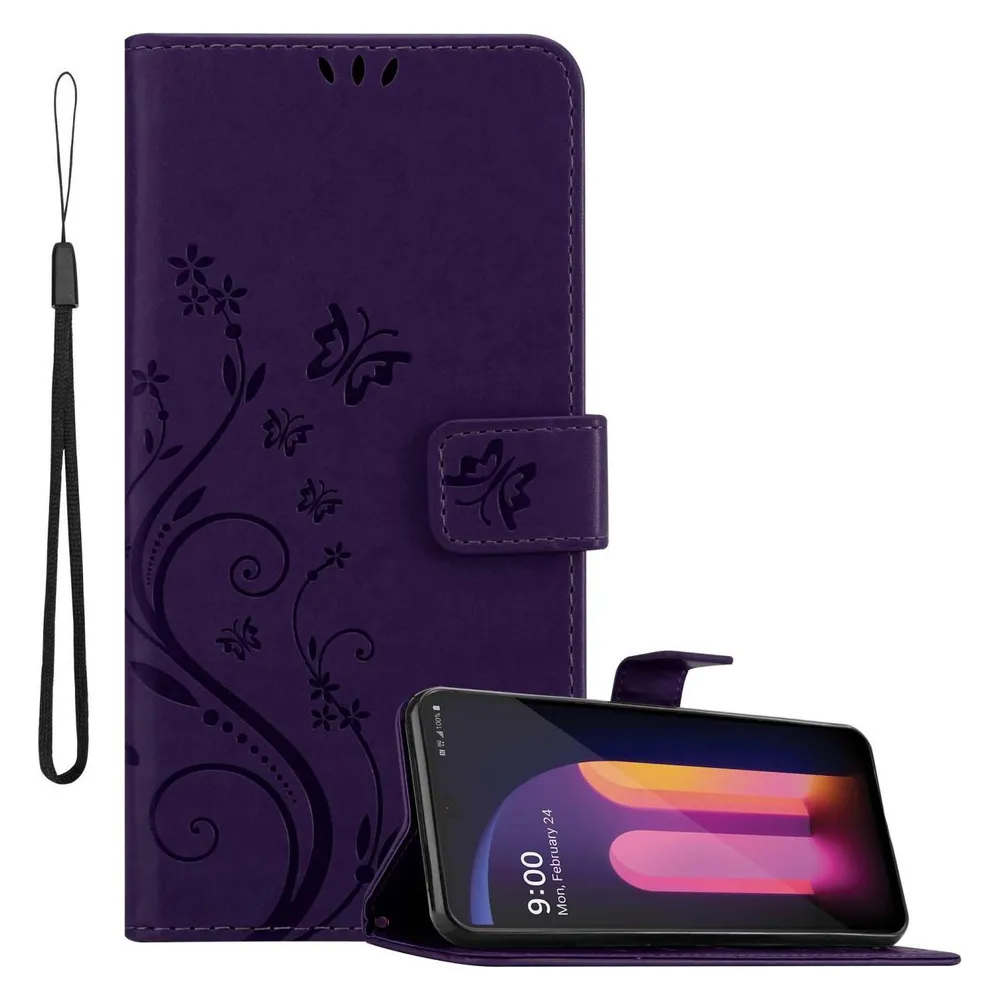 Cadorabo Hülle für LG V60 ThinQ mit Blumen Muster (LG V60 ThinQ 5G)
