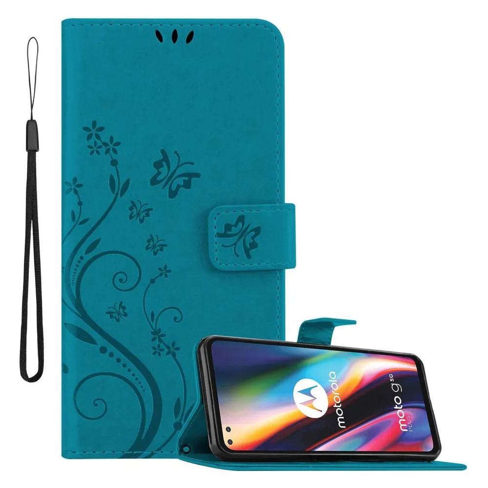 Cadorabo Hülle für Motorola MOTO G 5G PLUS mit Blumen Muster (Motorola Moto G Plus 5G)