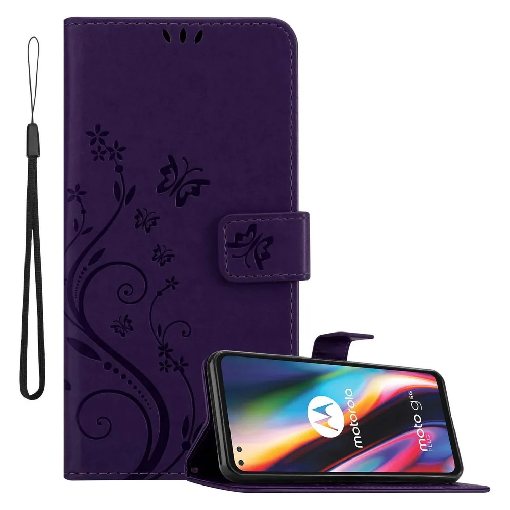 Cadorabo Hülle für Motorola MOTO G 5G PLUS mit Blumen Muster (Motorola Moto G Plus 5G)