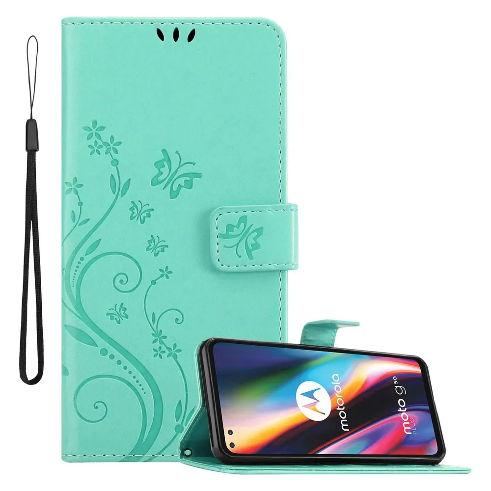 Cadorabo Hülle für Motorola MOTO G 5G PLUS mit Blumen Muster (Motorola Moto G Plus 5G)