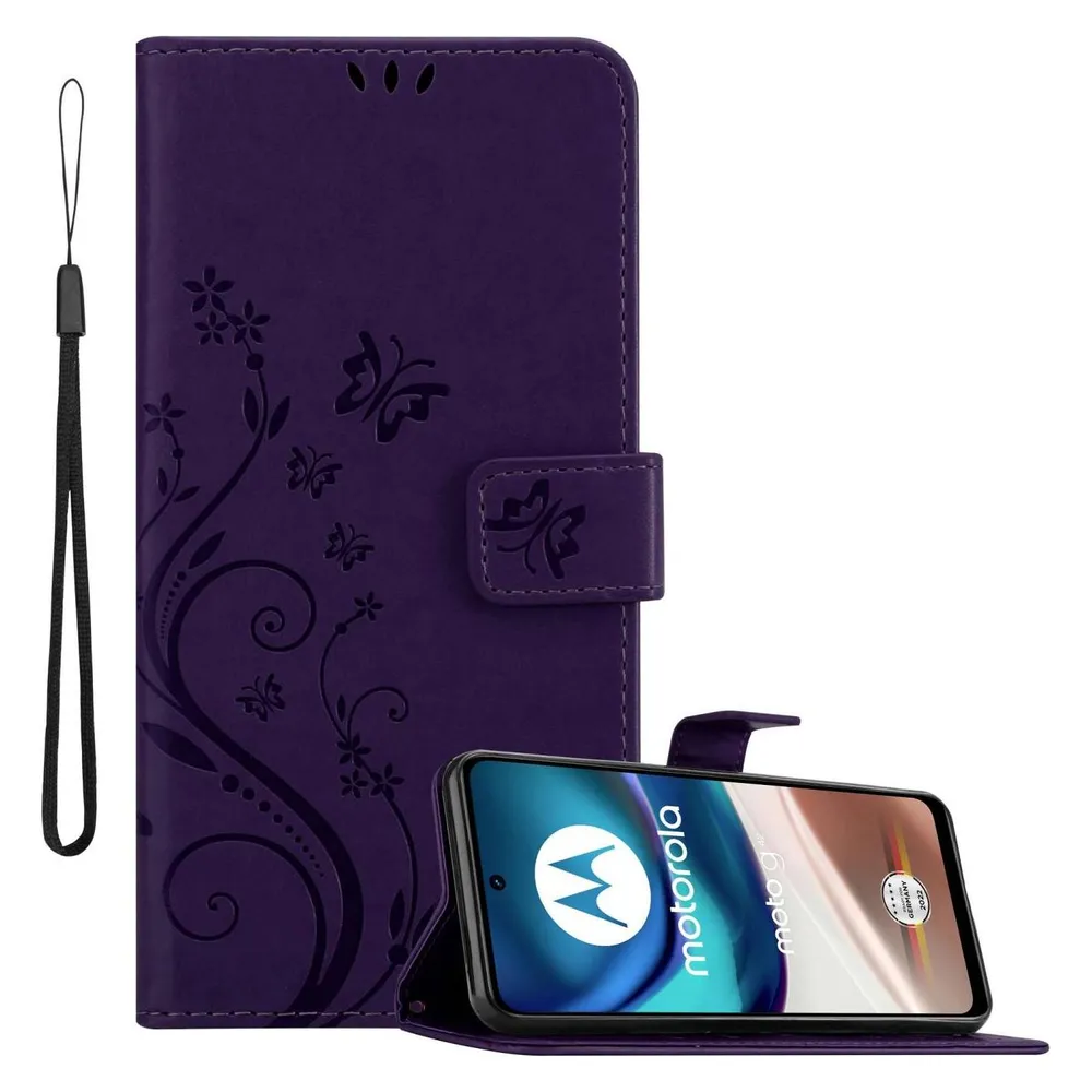 Cadorabo Hülle für Motorola MOTO G42 mit Blumen Muster (Motorola Moto G42)
