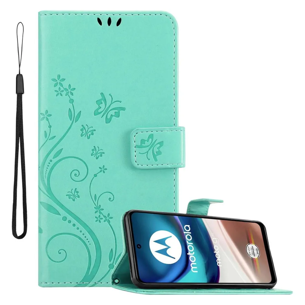 Cadorabo Hülle für Motorola MOTO G42 mit Blumen Muster (Motorola Moto G42)