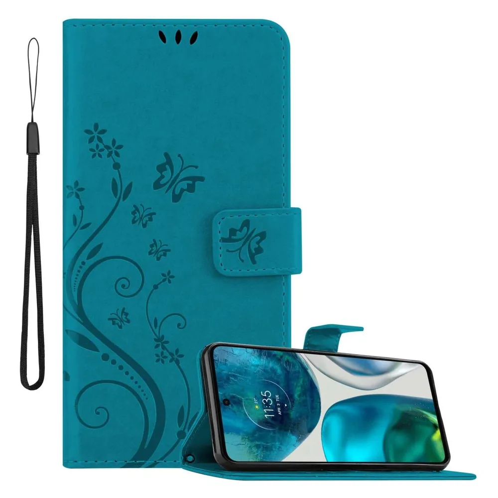 Cadorabo Hülle für Motorola MOTO G52 4G / G82 5G mit Blumen Muster (Motorola Moto G82 5G)