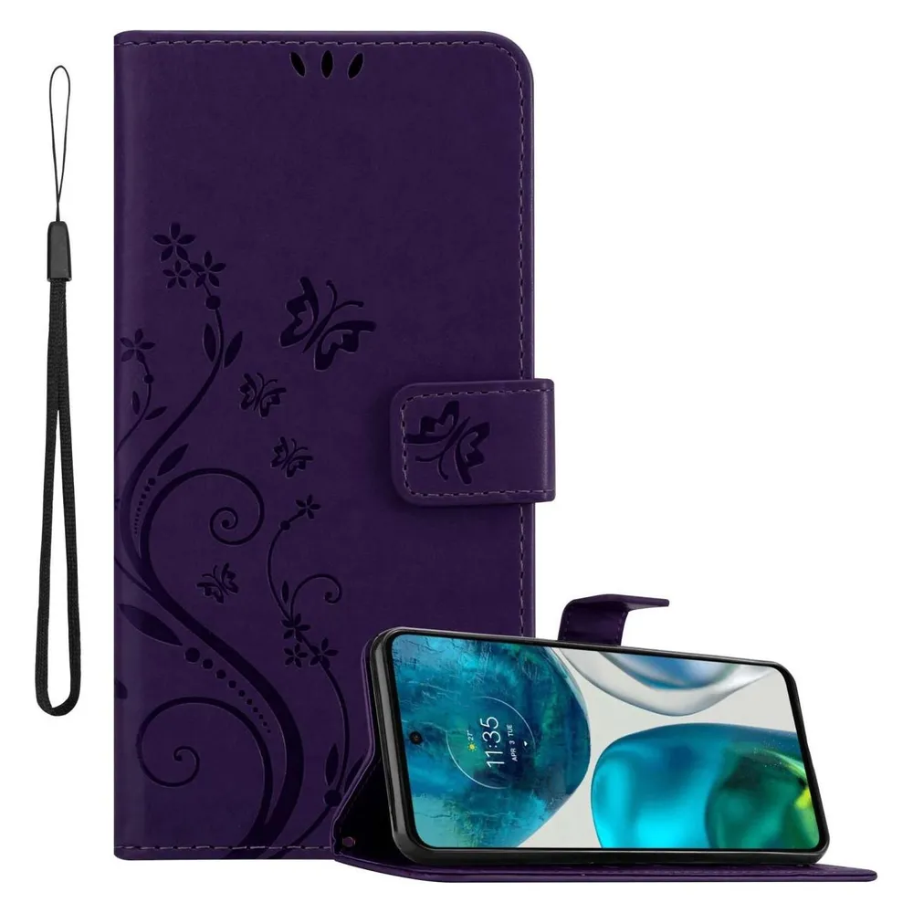 Cadorabo Hülle für Motorola MOTO G52 4G / G82 5G mit Blumen Muster (Motorola Moto G52, Motorola Moto G82 5G)