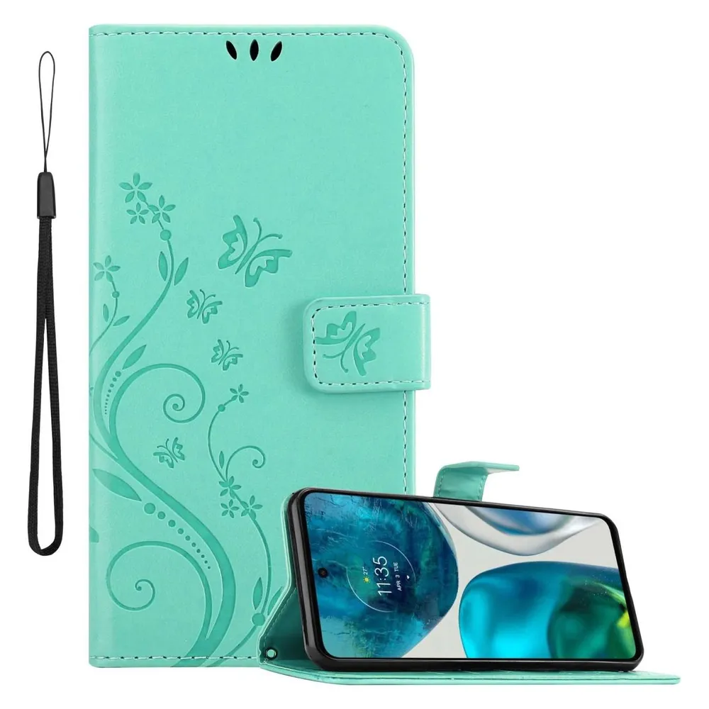 Cadorabo Hülle für Motorola MOTO G52 4G / G82 5G mit Blumen Muster (Motorola Moto G52, Motorola Moto G82 5G)