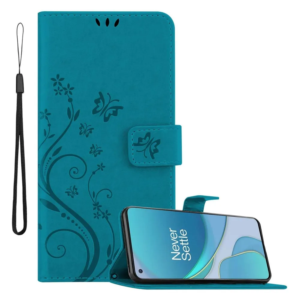Cadorabo Hülle für OnePlus 8T mit Blumen Muster (OnePlus 8T)