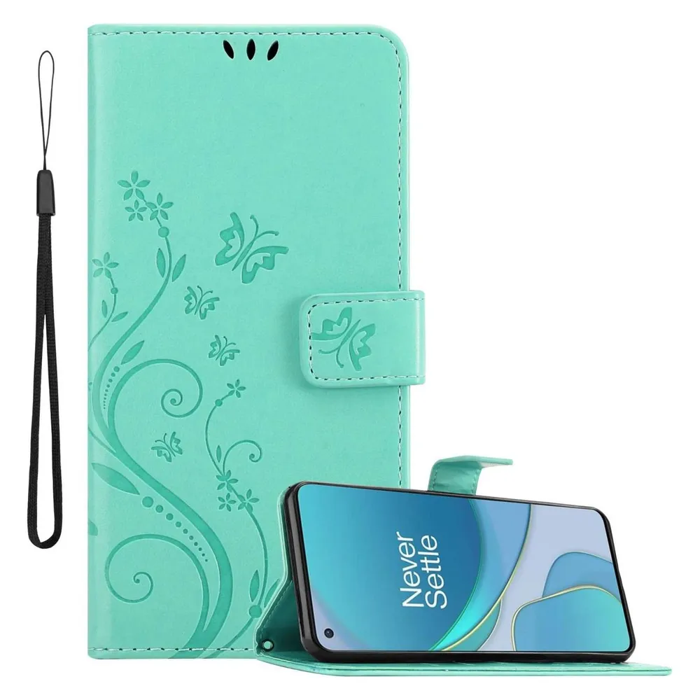 Cadorabo Hülle für OnePlus 8T mit Blumen Muster (OnePlus 8T)