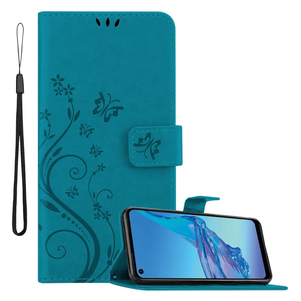 Cadorabo Hülle für Oppo A53s mit Blumen Muster (Oppo A53s)