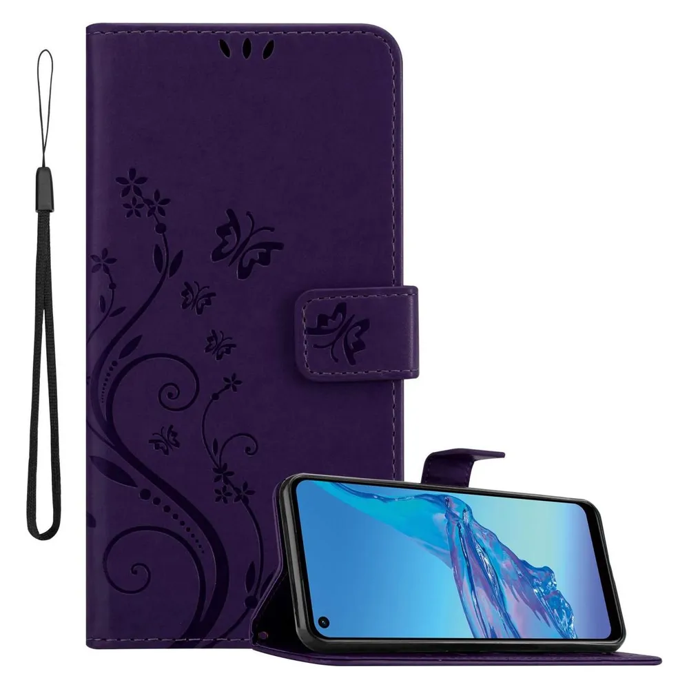 Cadorabo Hülle für Oppo A53s mit Blumen Muster (Oppo A53s)