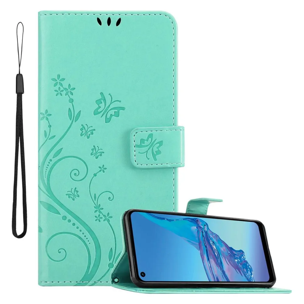 Cadorabo Hülle für Oppo A53s mit Blumen Muster (Oppo A53s)