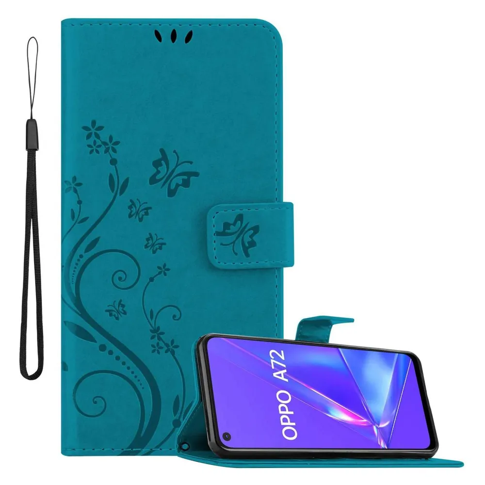 Cadorabo Hülle für Oppo A72 mit Blumen Muster (Oppo A72)