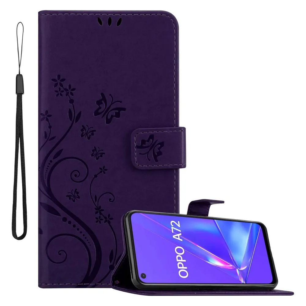 Cadorabo Hülle für Oppo A72 mit Blumen Muster (Oppo A72)