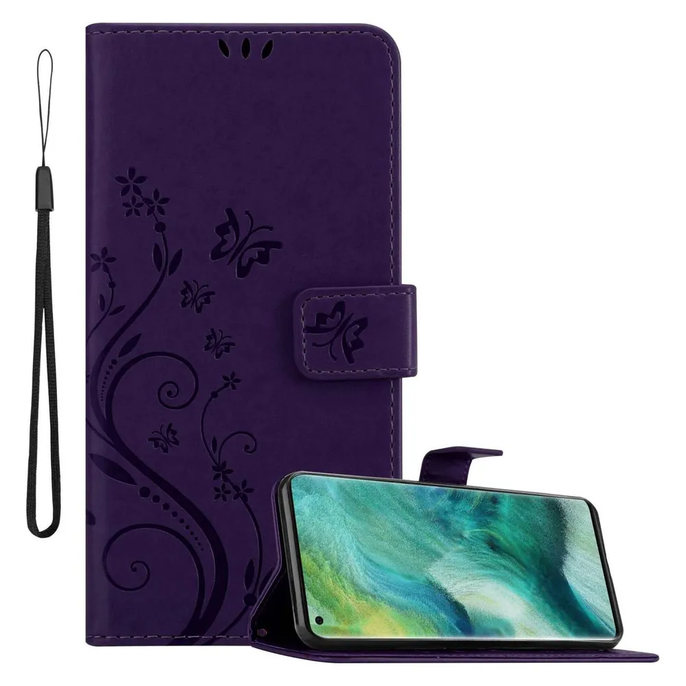 Cadorabo Hülle für Oppo FIND X2 mit Blumen Muster
