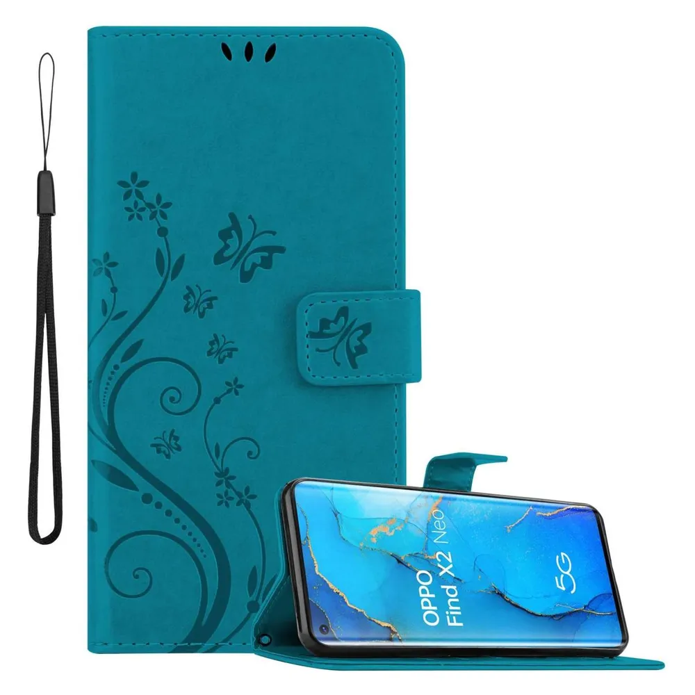 Cadorabo Hülle für Oppo FIND X2 NEO mit Blumen Muster (Oppo Find X2 Neo)