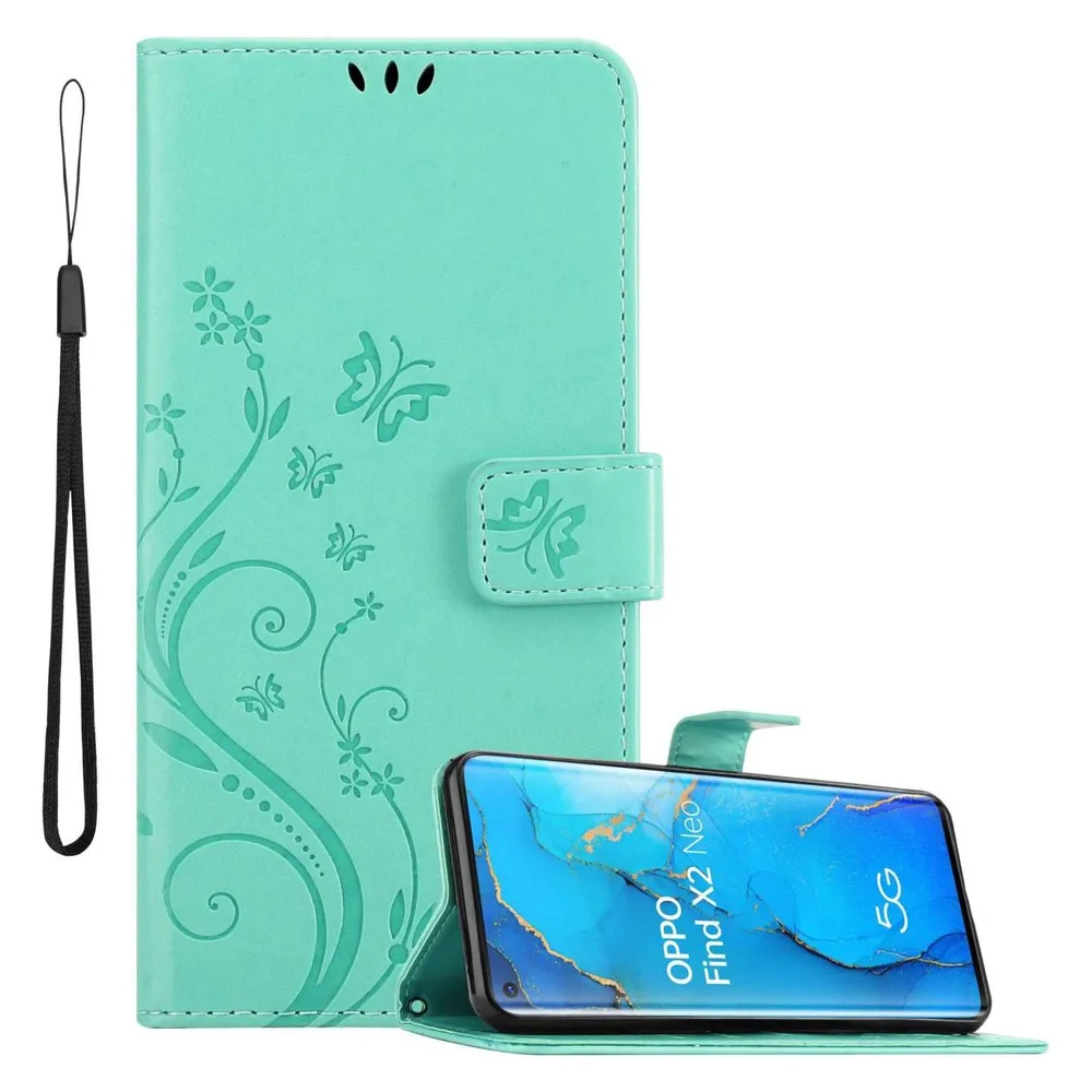 Cadorabo Hülle für Oppo FIND X2 NEO mit Blumen Muster (Oppo Find X2 Neo)