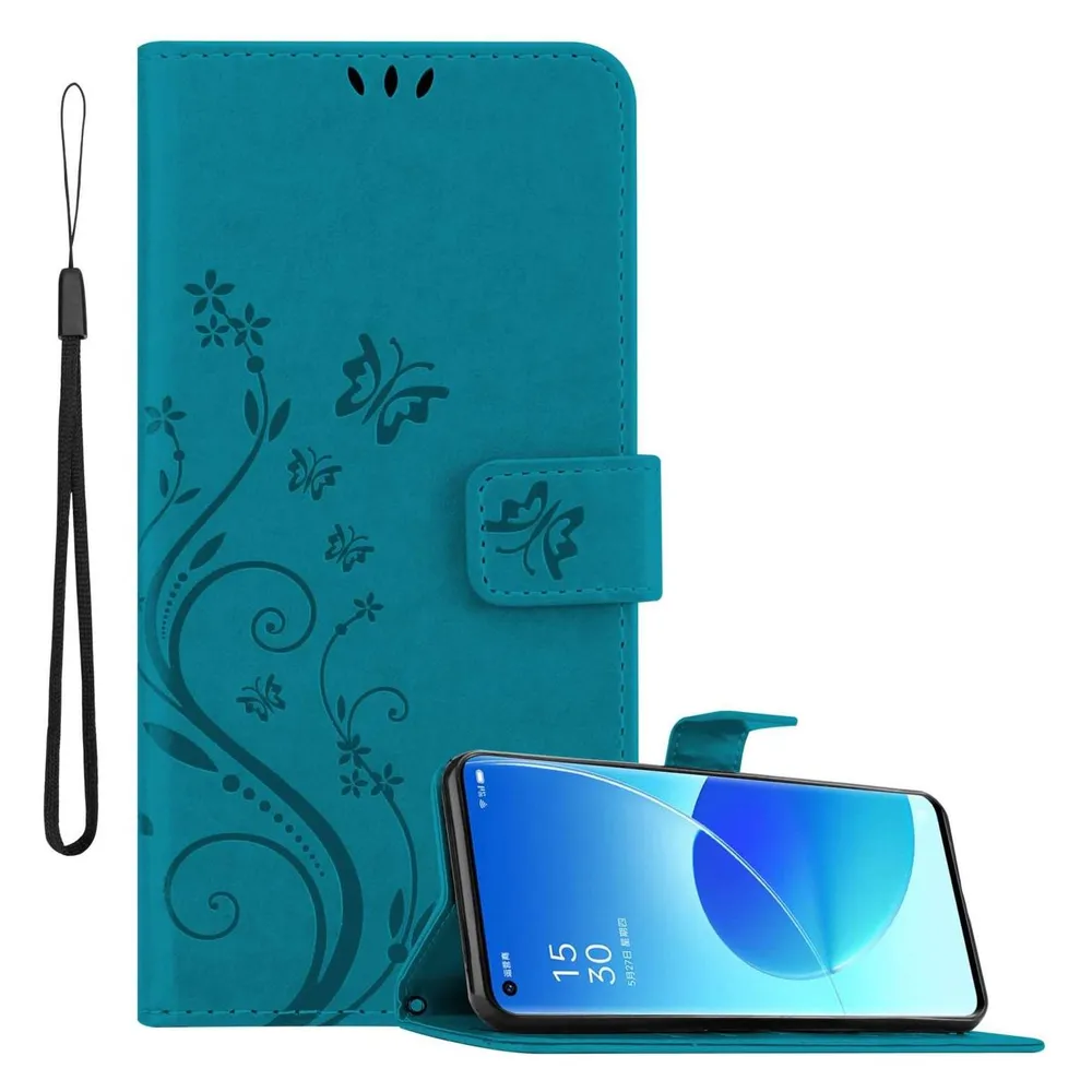 Cadorabo Hülle für Oppo Reno6 PRO 5G mit Blumen Muster (Oppo Reno 6 Pro 5G)