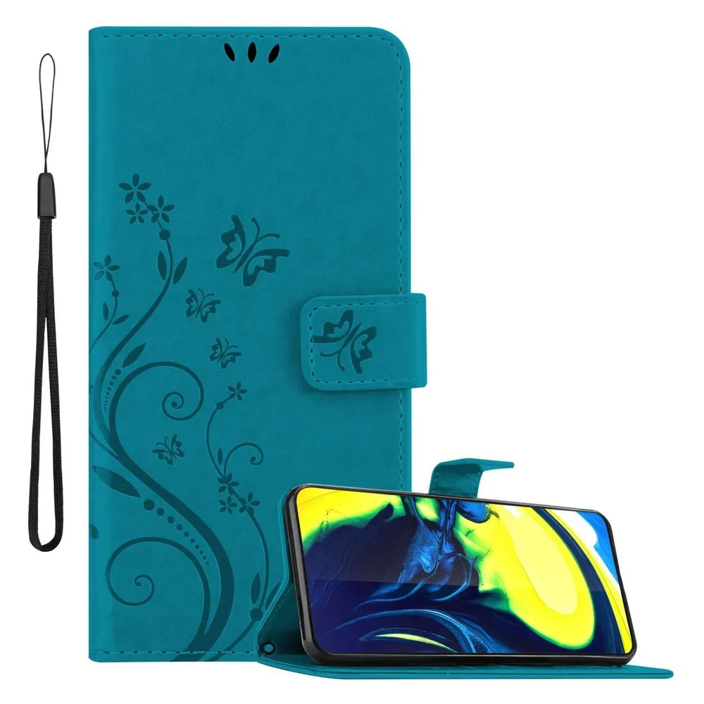 Cadorabo Hülle für Samsung Galaxy A80 / A90 4G mit Blumen Muster (Samsung Galaxy A80)