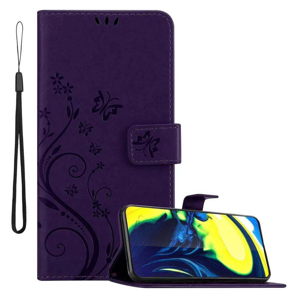 Cadorabo Hülle für Samsung Galaxy A80 / A90 4G mit Blumen Muster (Samsung Galaxy A80)