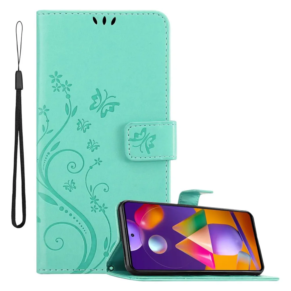 Cadorabo Hülle für Samsung Galaxy M31s mit Blumen Muster (Samsung Galaxy M31s)