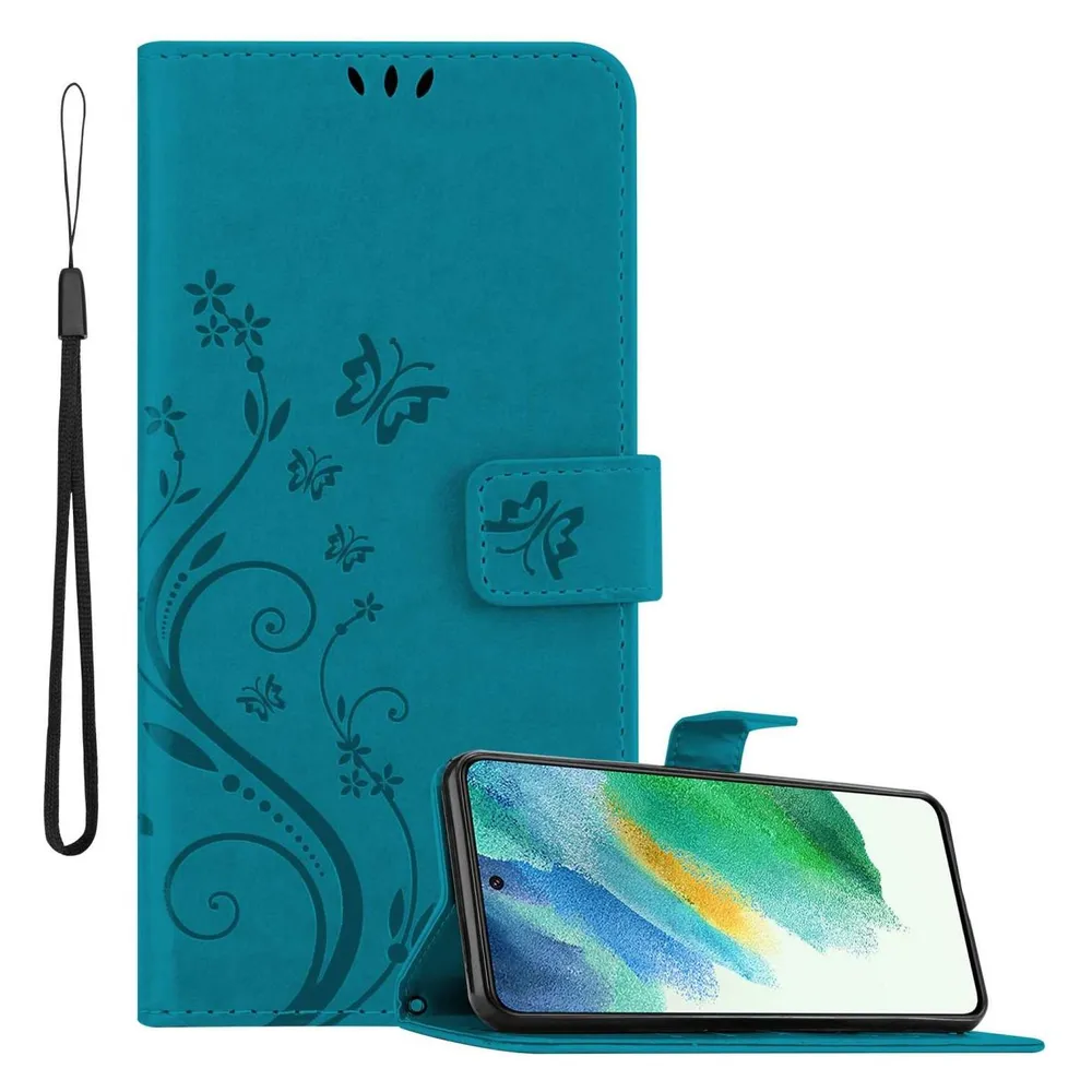 Cadorabo Hülle für Samsung Galaxy S21 FE mit Blumen Muster (Samsung Galaxy S21 FE)