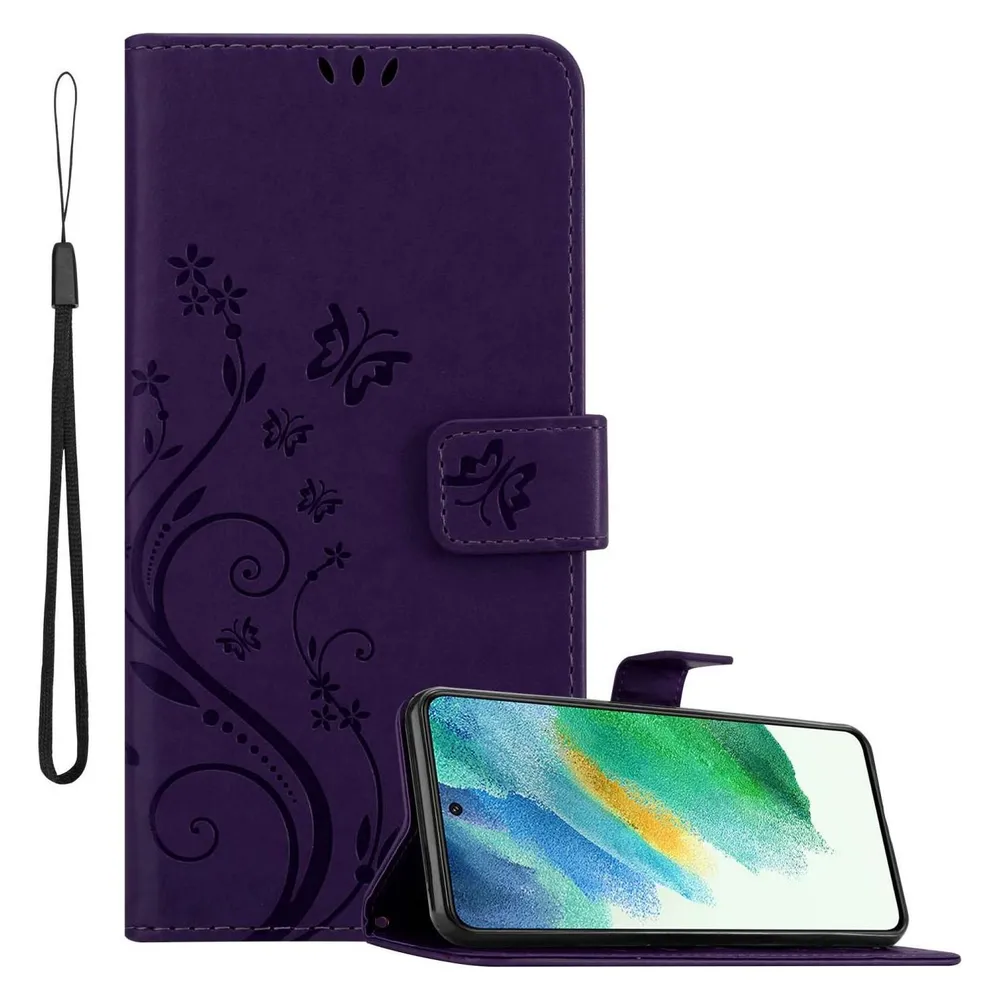 Cadorabo Hülle für Samsung Galaxy S21 FE mit Blumen Muster (Samsung Galaxy S21 FE)