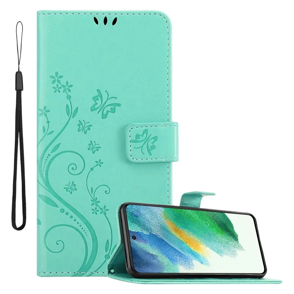 Cadorabo Hülle für Samsung Galaxy S21 FE mit Blumen Muster (Samsung Galaxy S21 FE)