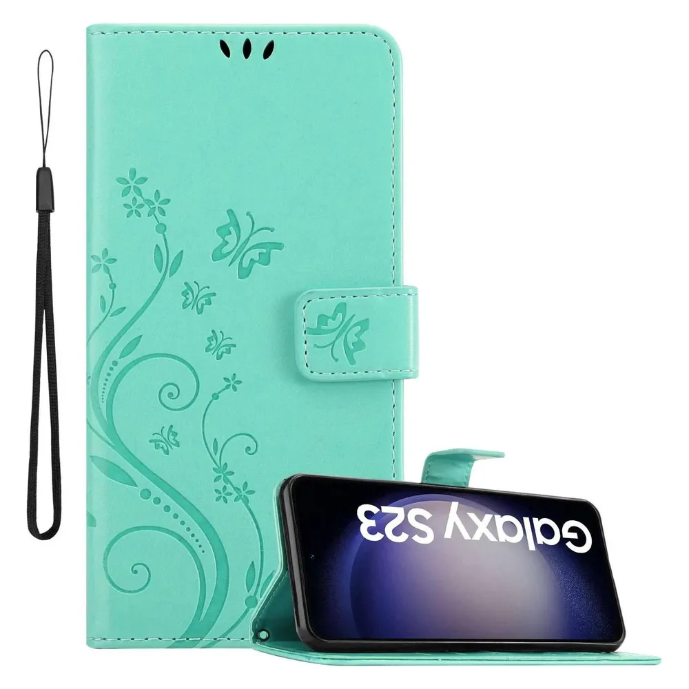 Cadorabo Hülle für Samsung Galaxy S23 mit Blumen Muster (Samsung Galaxy S23)