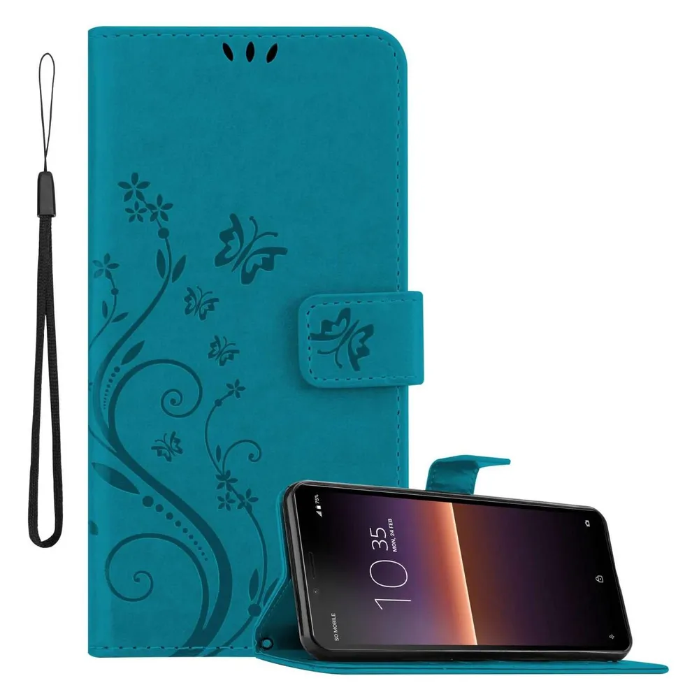 Cadorabo Hülle für Sony Xperia 10 II mit Blumen Muster (Sony Xperia 10 II)