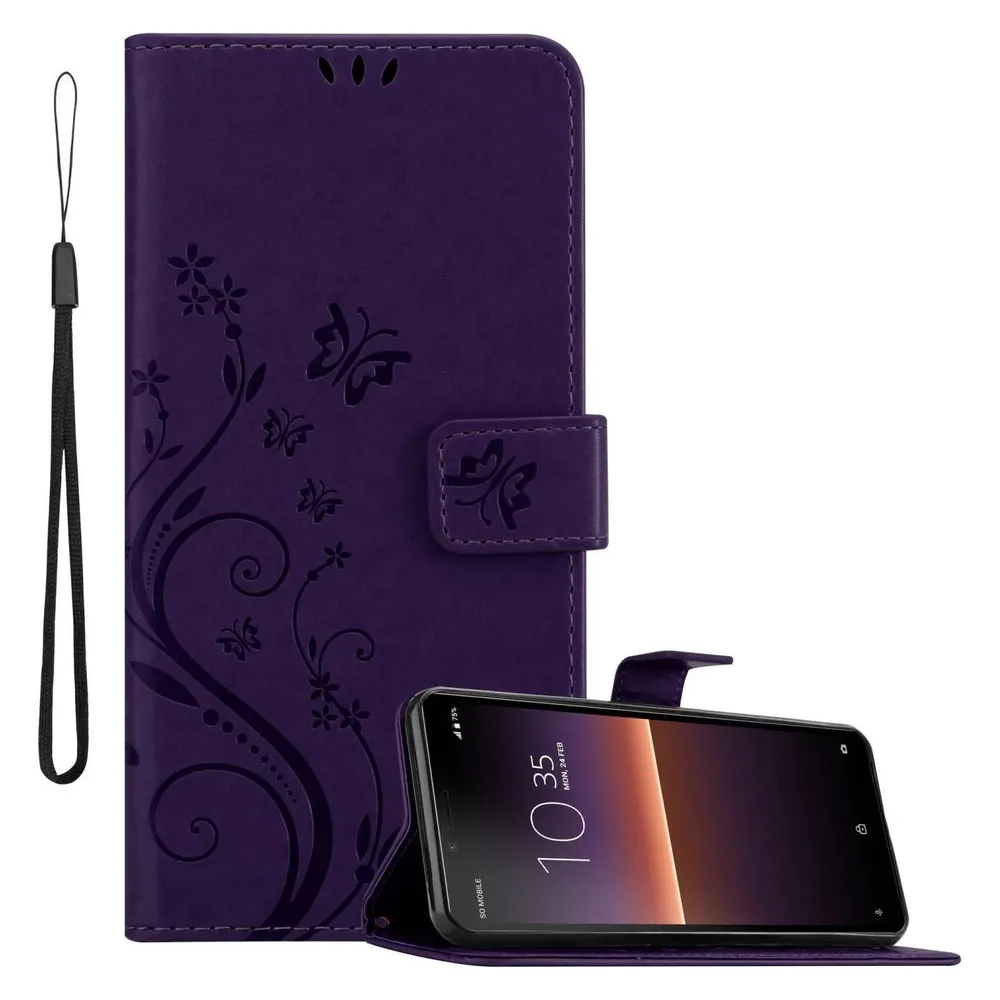 Cadorabo Hülle für Sony Xperia 10 II mit Blumen Muster (Sony Xperia 10 II)