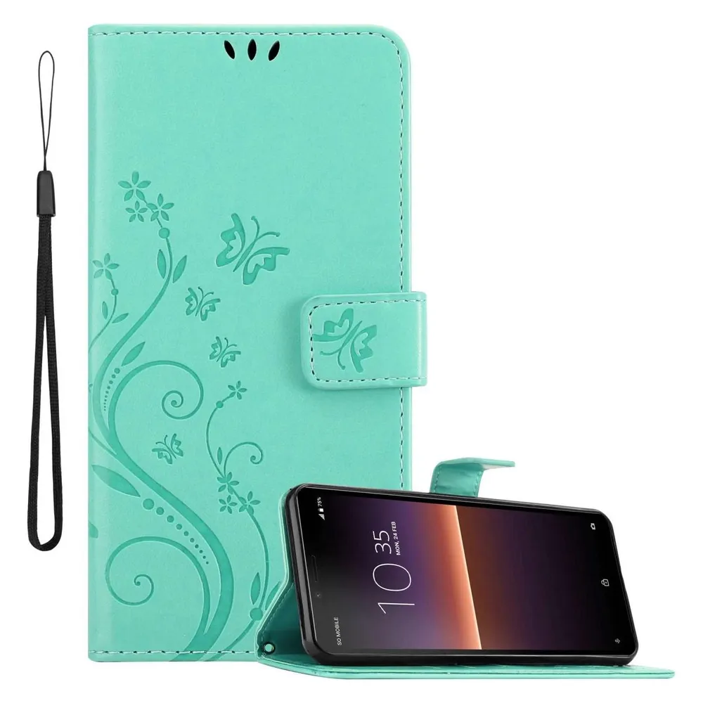 Cadorabo Hülle für Sony Xperia 10 II mit Blumen Muster (Sony Xperia 10 II)
