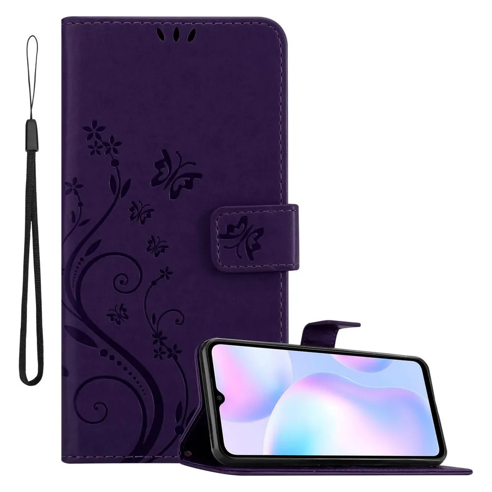 Cadorabo Hülle für Xiaomi RedMi 9A / RedMi 9AT mit Blumen Muster