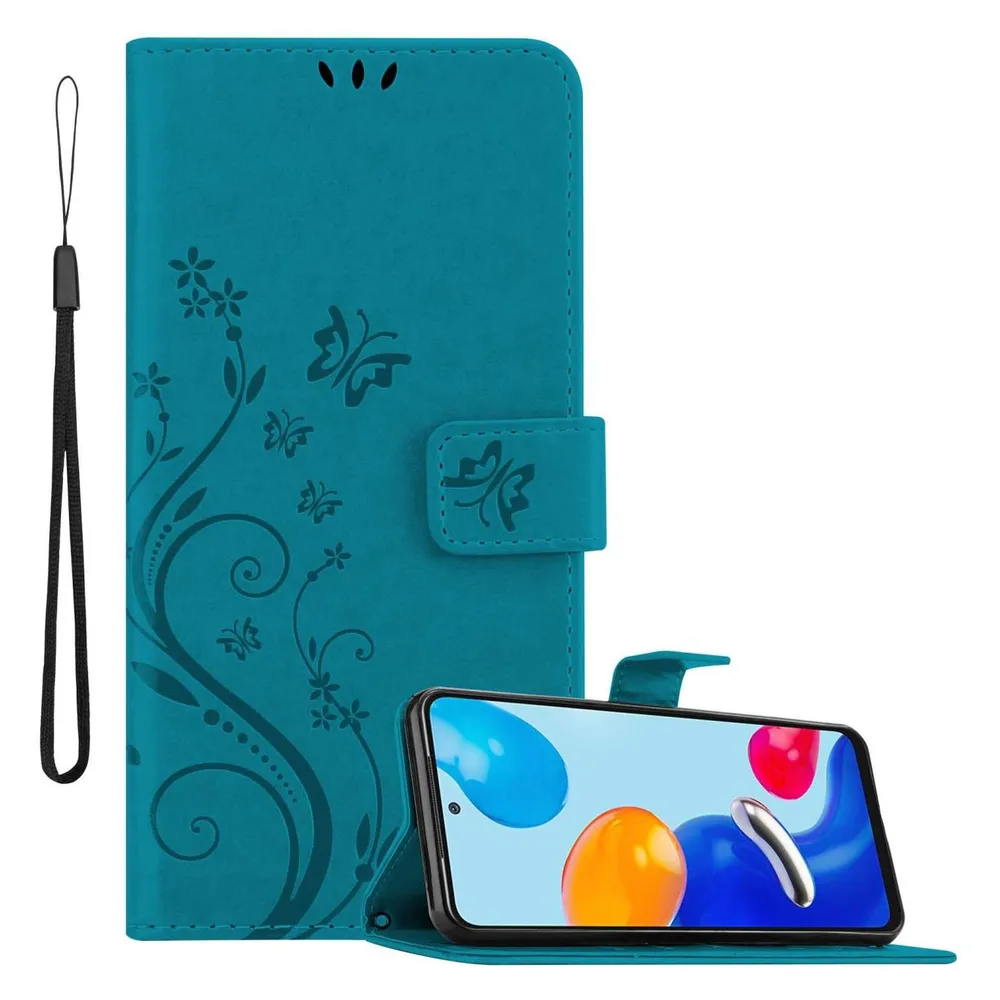 Cadorabo Hülle für Xiaomi RedMi NOTE 11 4G / 11S 4G mit Blumen Muster (Xiaomi Redmi Note 11, Xiaomi Redmi Note 11S)